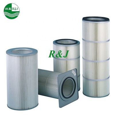 Industrial pleated dust collector cylinder air filter cartridge